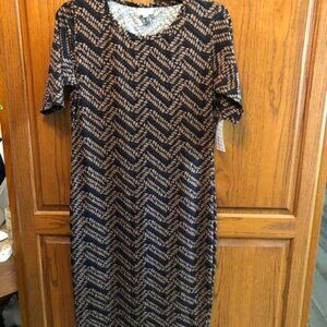 LulaRoe Brown and Black "Julia" style T-shirt dress  Size S